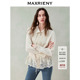 MAXRIENY米白色蕾丝拼接收腰短外套2026年春季 腰部抽绳外套 新款