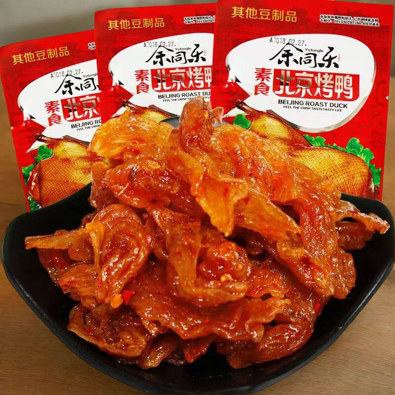 余同乐北京烤鸭味76g辣条素食解馋校园怀旧麻辣网红小零食豆制品