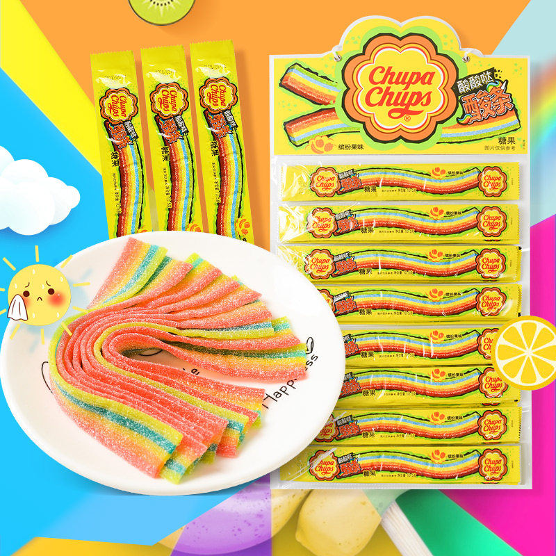 珍宝珠酸条糖10条水果软糖彩虹软糖儿童橡皮糖软糖零食阿尔卑斯