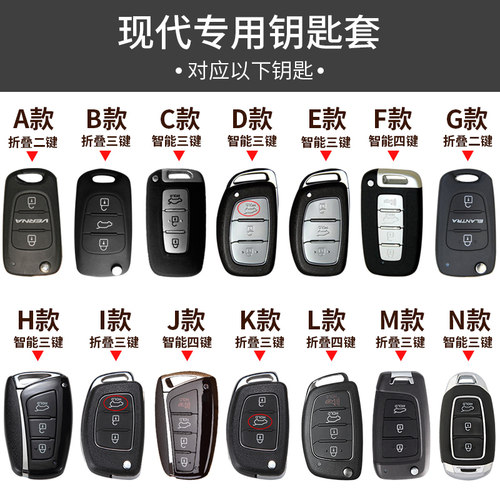 现代新胜达TUCSON瑞纳ix35名图朗领动ix25悦纳逸行汽车钥匙套包扣