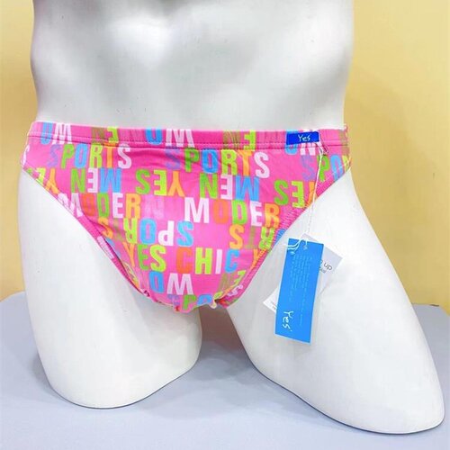 YESCODE男三角内裤字母印花