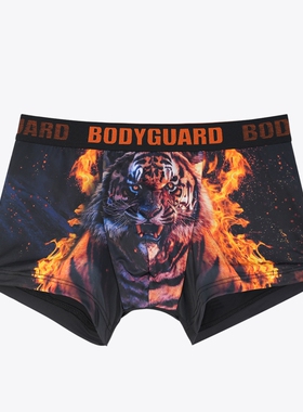 BODYGUARD内裤男士透气轻薄款四角裤夏季性感印花老虎平角裤