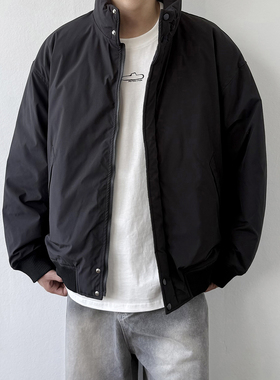 24LINE黑色痞帅工装立领90白鸭绒羽绒服男士冬季加厚保暖日系外套