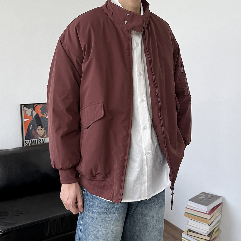 24LINE复古工装立领棉服外套