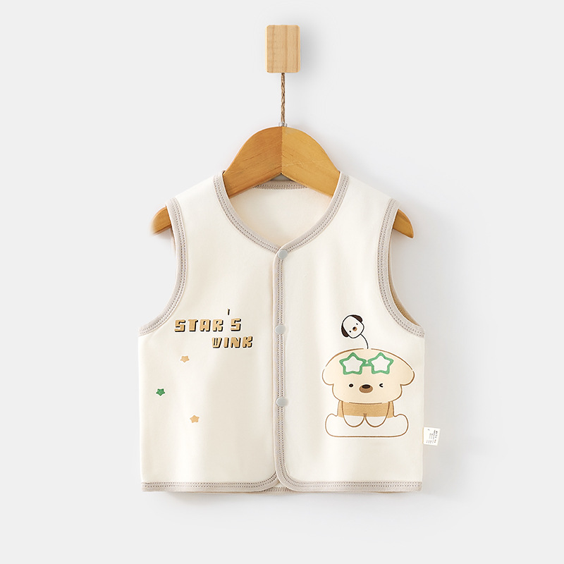婴儿马甲护肚背心秋冬季宝宝双层儿童坎肩马夹新生儿纯棉保暖上衣
