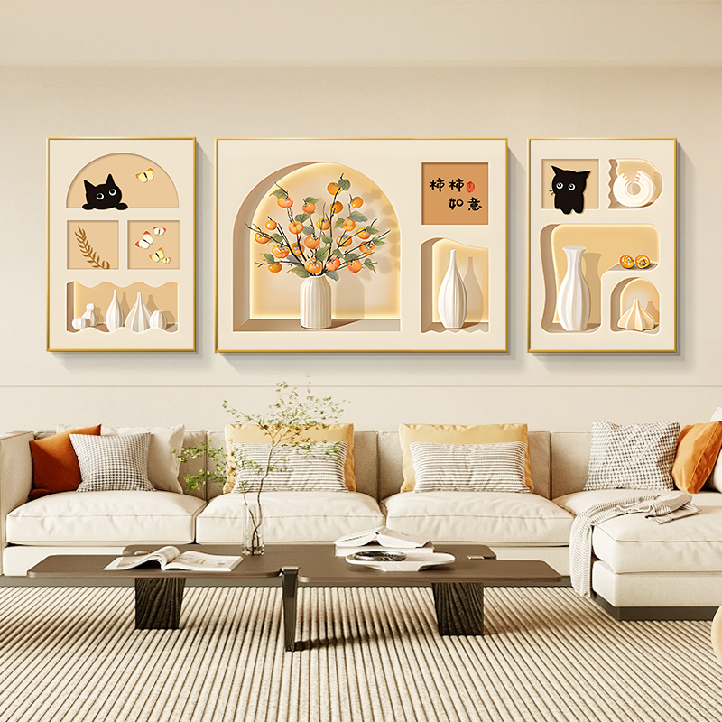 轻奢简约现代十字绣2025年新款线绣客厅事事如意餐厅玄关卧室刺绣