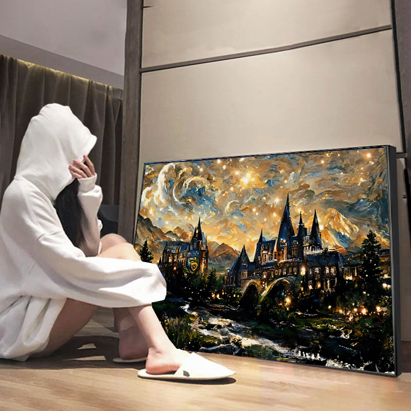 梵高星空十字绣2025年新款线绣客厅手工刺绣简约现代卧室餐厅小件