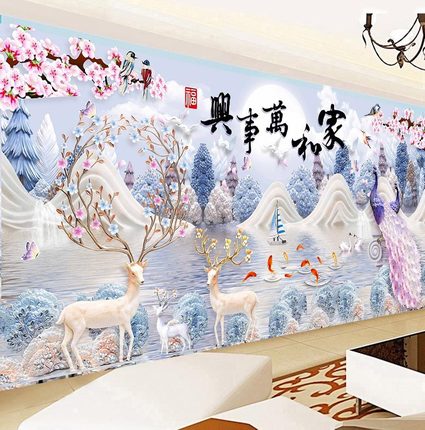 2025新款5d钻石画diy满钻客厅点贴砖十字绣家和万事兴粘钻水晶画