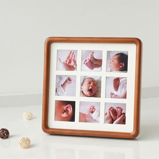 实木相框摆台创意多宫格婴儿宝宝B超diy情侣高级儿童节礼物女友