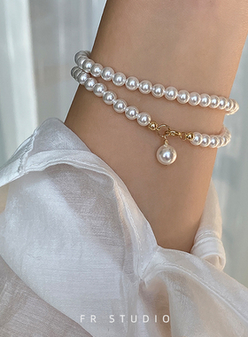 强光施家人造水晶珍珠手链