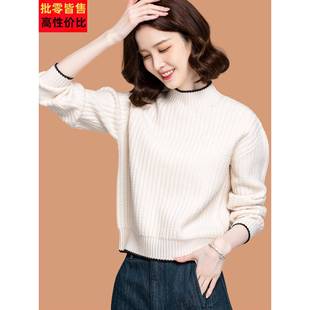 半高领毛衣女款2025秋冬新款小个子高腰短款可外穿内搭羊毛打底衫