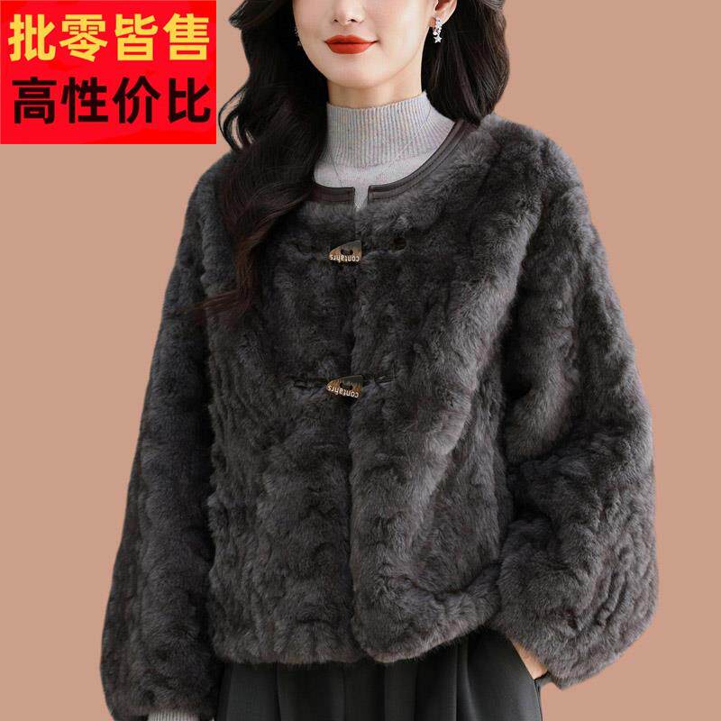 皮毛一体2025新款爆款海宁皮草外套女小个子短款毛毛加厚年轻时尚