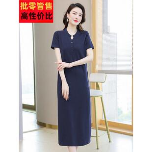 JEB雅款短袖裙棉质连衣裙t恤女士夏季长新过膝宽松大尺寸休闲风格