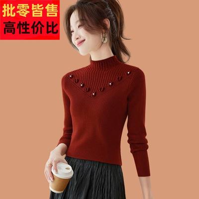 半高领羊毛打底衫2025新款女秋冬毛衣洋气修身显瘦内搭上衣配裙子