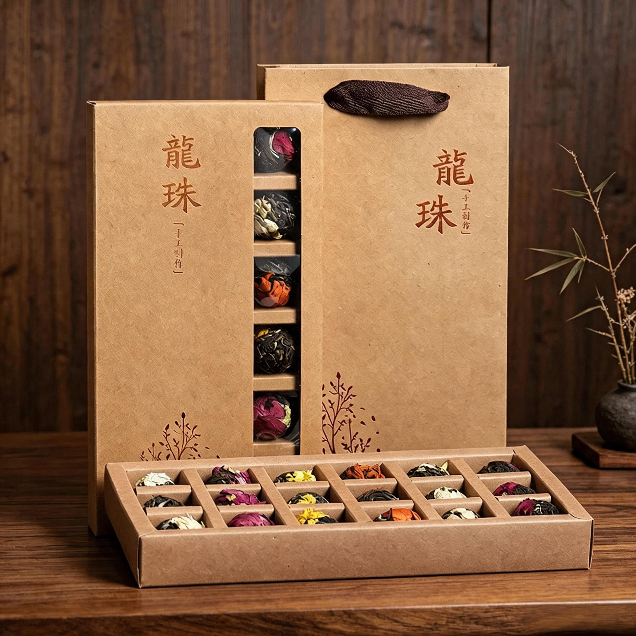 龙珠花茶云南伴手礼普洱生茶百合玫瑰茉莉皇菊芍药18颗礼盒装送礼