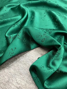 夏季新品翠绿色进口醋酸提花面料小碎花旗袍衬衫西装套装服装布料