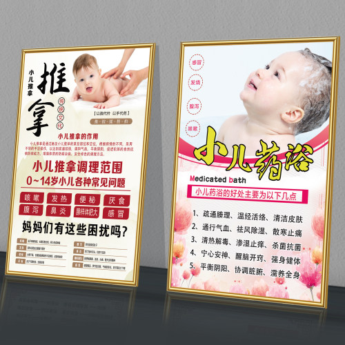 中医馆小儿推拿穴位图挂图海报
