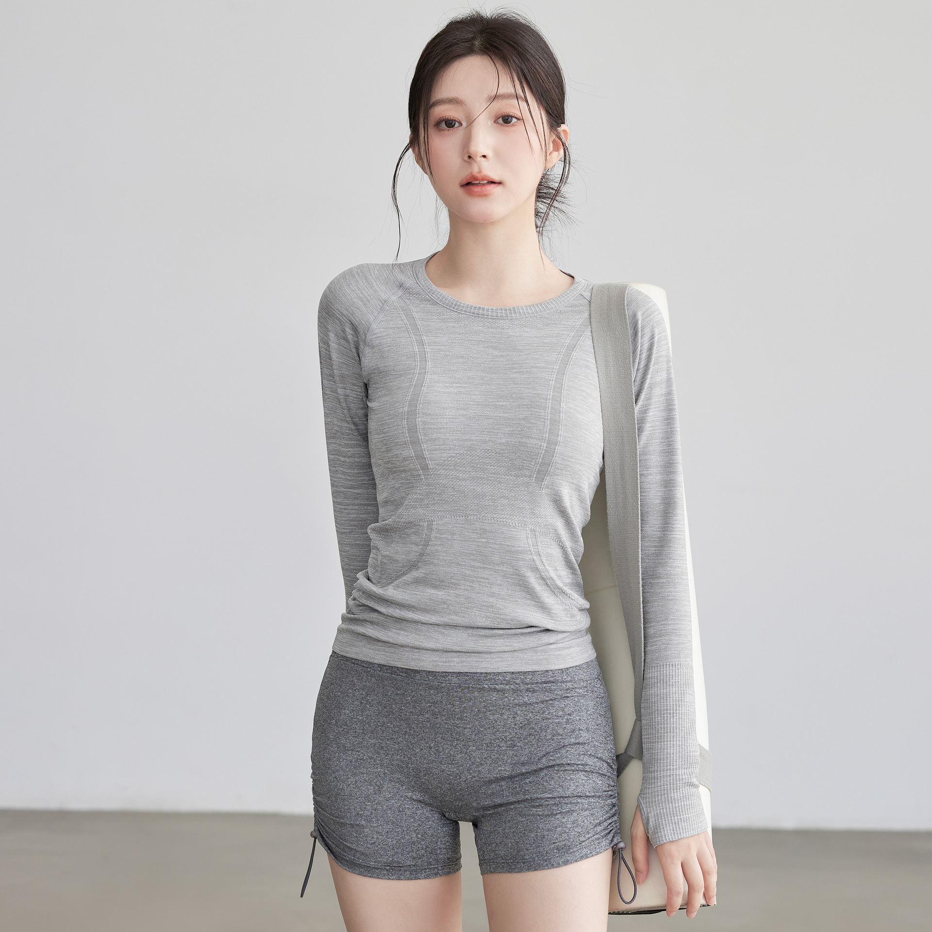 长袖紧身J35092LY普拉提训练弹力