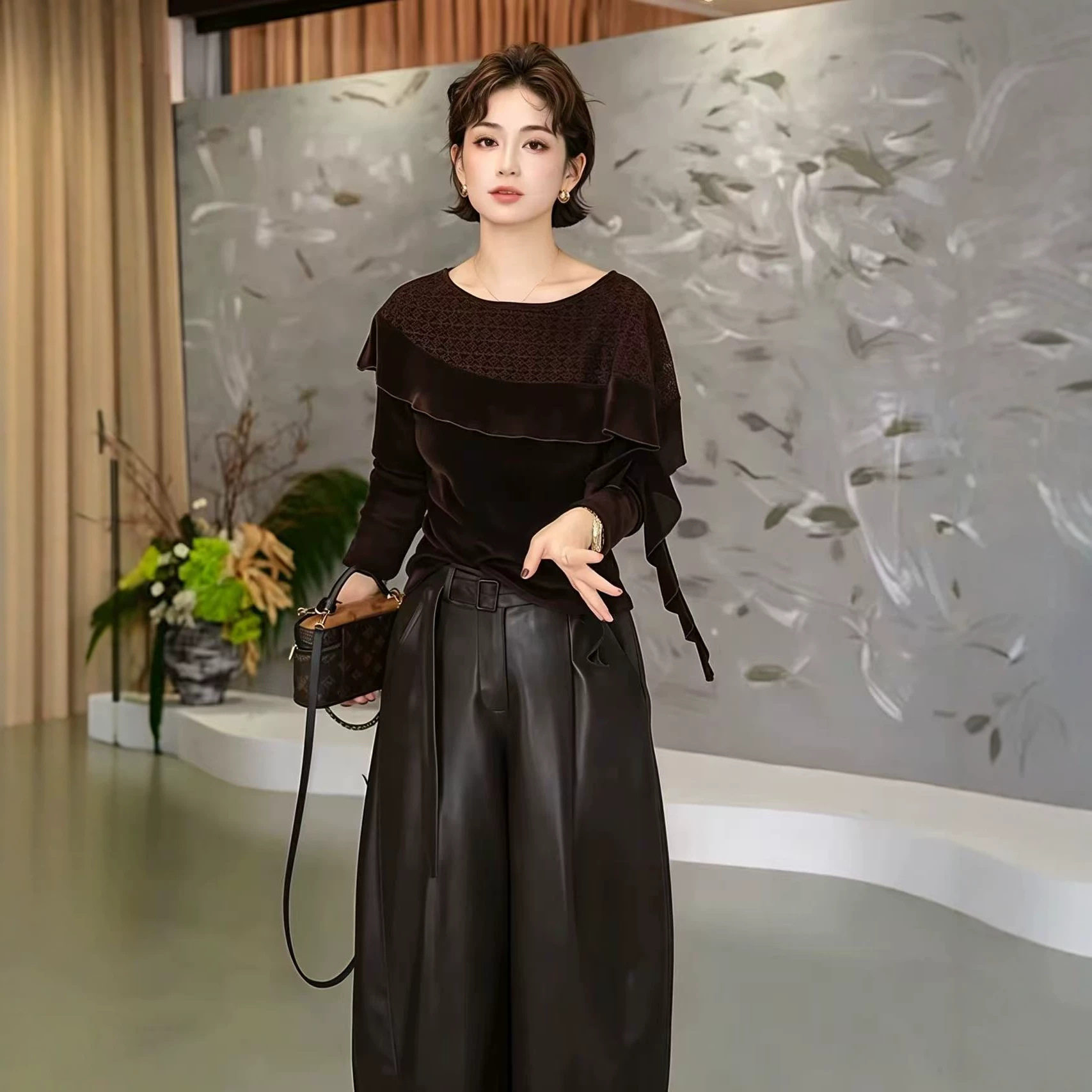 园园美衣丝绒长袖T恤女装洋气减龄绝美上衣气质百搭打底衫图片