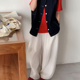 园园美衣马甲牛仔新款宽松休闲学院风马夹坎肩慵懒风新款无袖马甲