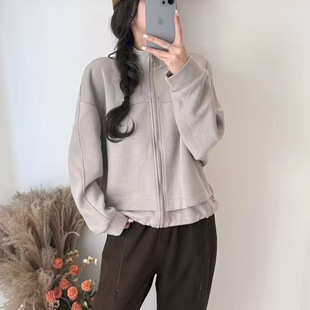 园园美衣套女棉服牛奶丝外套长袖卫衣宽松休闲韩版学院风外套上衣