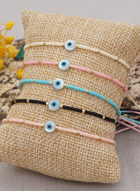 波西米亚风纯色DB米珠手工串珠女手链可调节简约学生闺蜜礼物手链