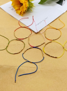 小众设计波西米亚风米珠菱形珠小手串个性学生闺蜜死党叠戴小手链