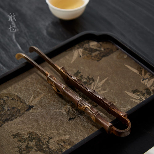 池也竹节纯铜茶杯夹杯夹防滑茶镊子取茶叶茶具钳洗杯功夫泡茶工具