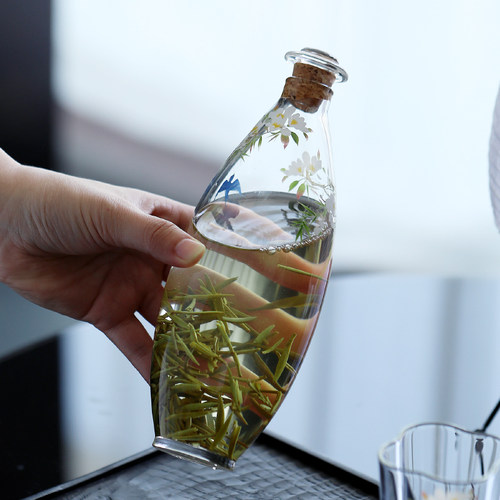 池也春归高硼硅玻璃水滴冷泡瓶耐热泡茶家用茶杯简约水瓶冷萃杯