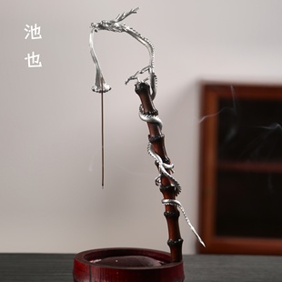 池也古篱龙挂香架手工竹龙倒挂竹架线香香插香炉龙头香架龙头摆件