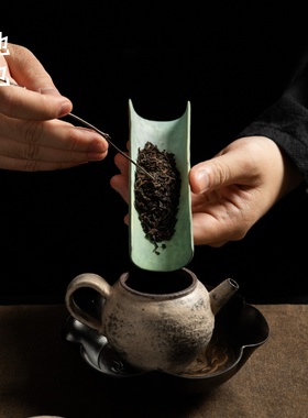 池也牧渔景德镇茶则高档茶荷功夫茶具配件茶勺分茶醒茶器茶道零配
