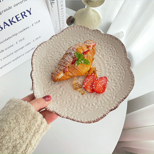 复古做旧陶瓷西餐盘牛排盘意面盘