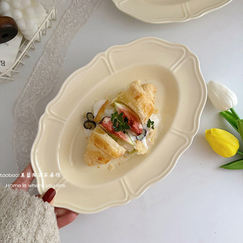【奶呼呼超美椭圆盘子】ins陶瓷早餐盘西餐甜品寿司盘意面盘瑕疵,餐饮具,盘,淘宝优惠券,粉丝福利购,淘宝优惠卷