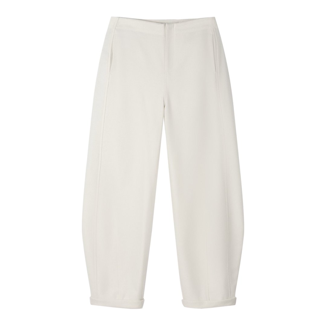 Aetna project | 无腰头翻边月牙长裤