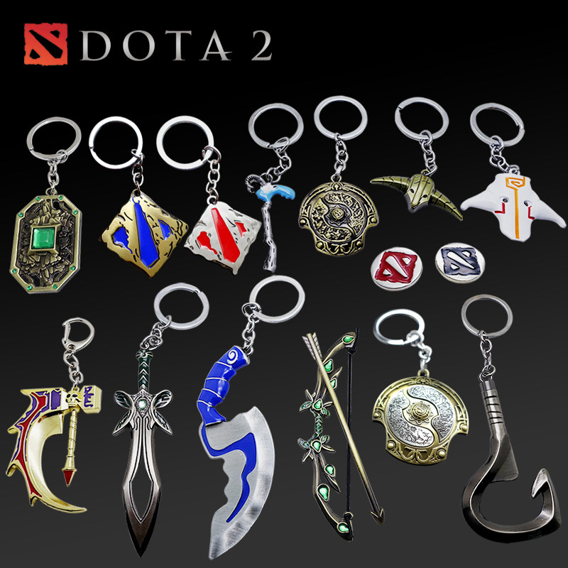 dota2周边刀塔定制礼品 跳刀不朽盾羊刀武器剑圣钥匙扣挂饰手办