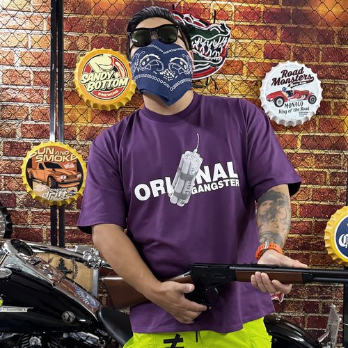 核爆炸紫色C4休闲大码短袖棉T恤