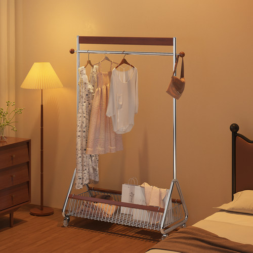 a生实木挂衣架家用落地式衣帽架