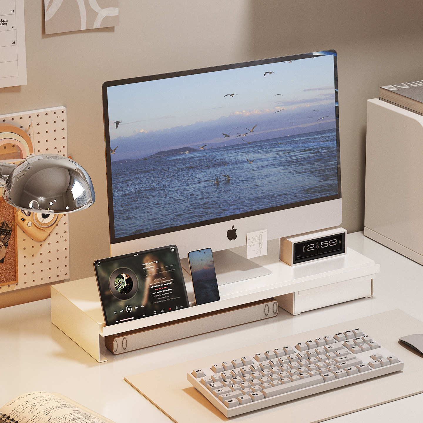 电脑增高架抽屉收纳盒显示器底座平板支架办公桌整理盒书桌置物架,收纳整理,书桌收纳置物架,淘宝优惠券,粉丝福利购,淘宝优惠卷