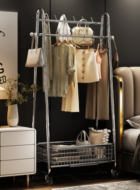 2025新款落地衣架卧室挂衣架落地房间衣帽架移动衣服置物架晾衣架