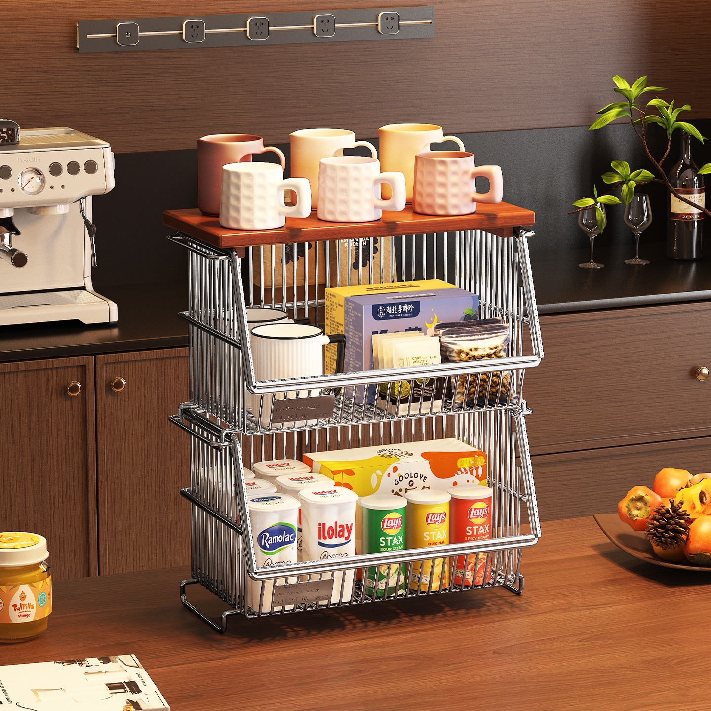 a生不锈钢客厅餐桌零食置物架子