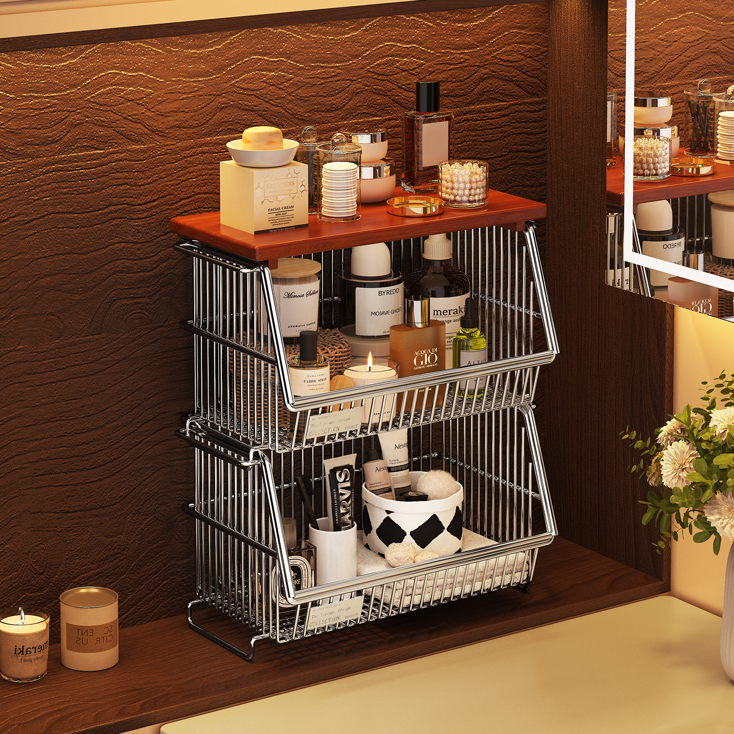 a生中古风镜柜内化妆品收纳盒子