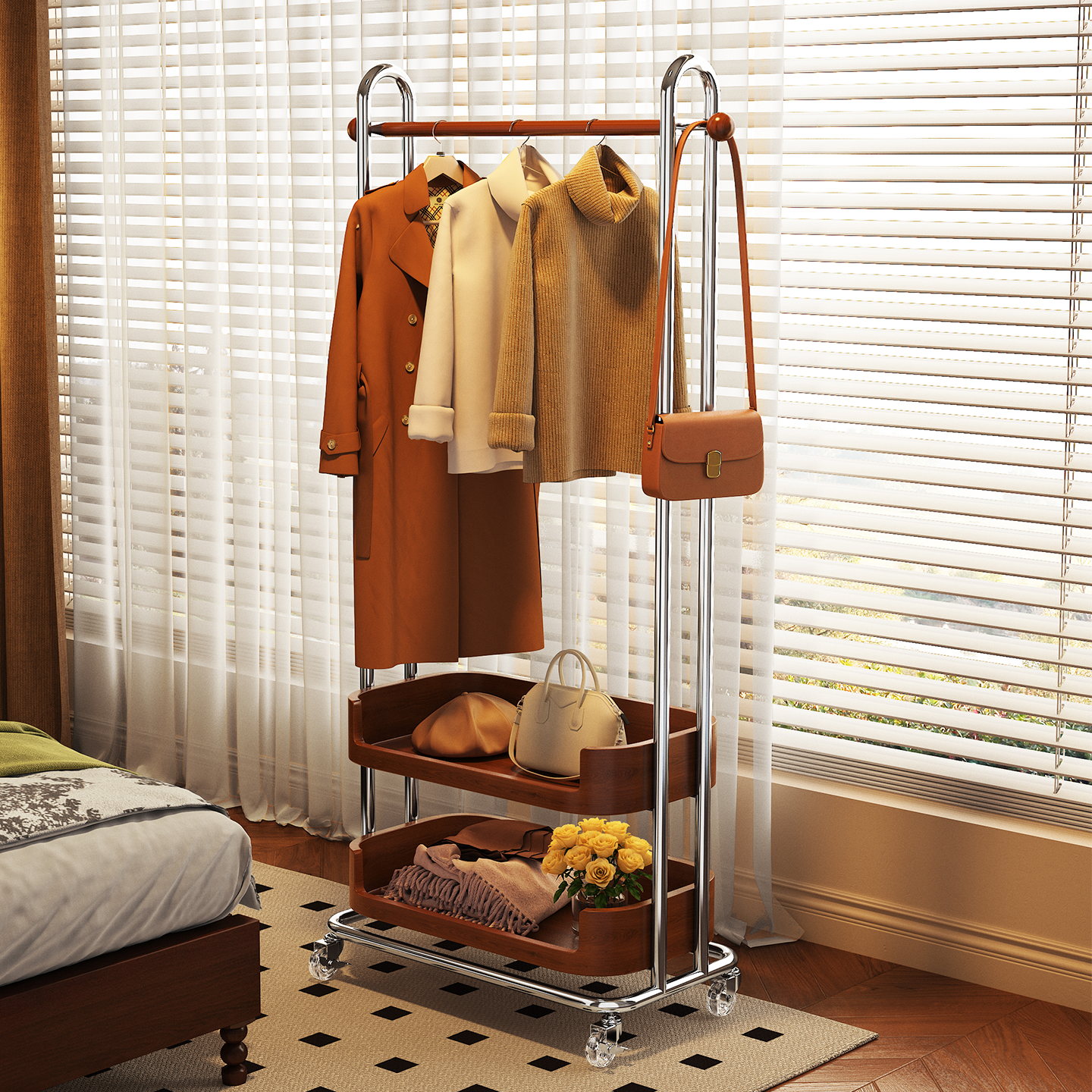 a生移动落地衣帽架卧室挂衣架子