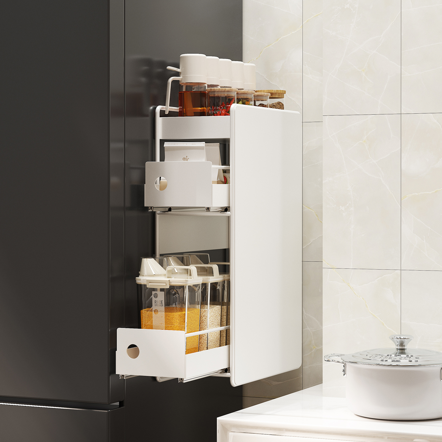 a生厨房置物架2025新款冰箱侧面