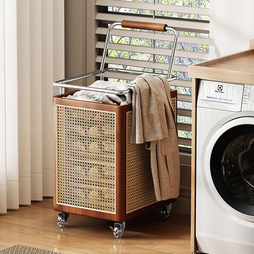 a生浴室柜下脏衣篮藤编大容量