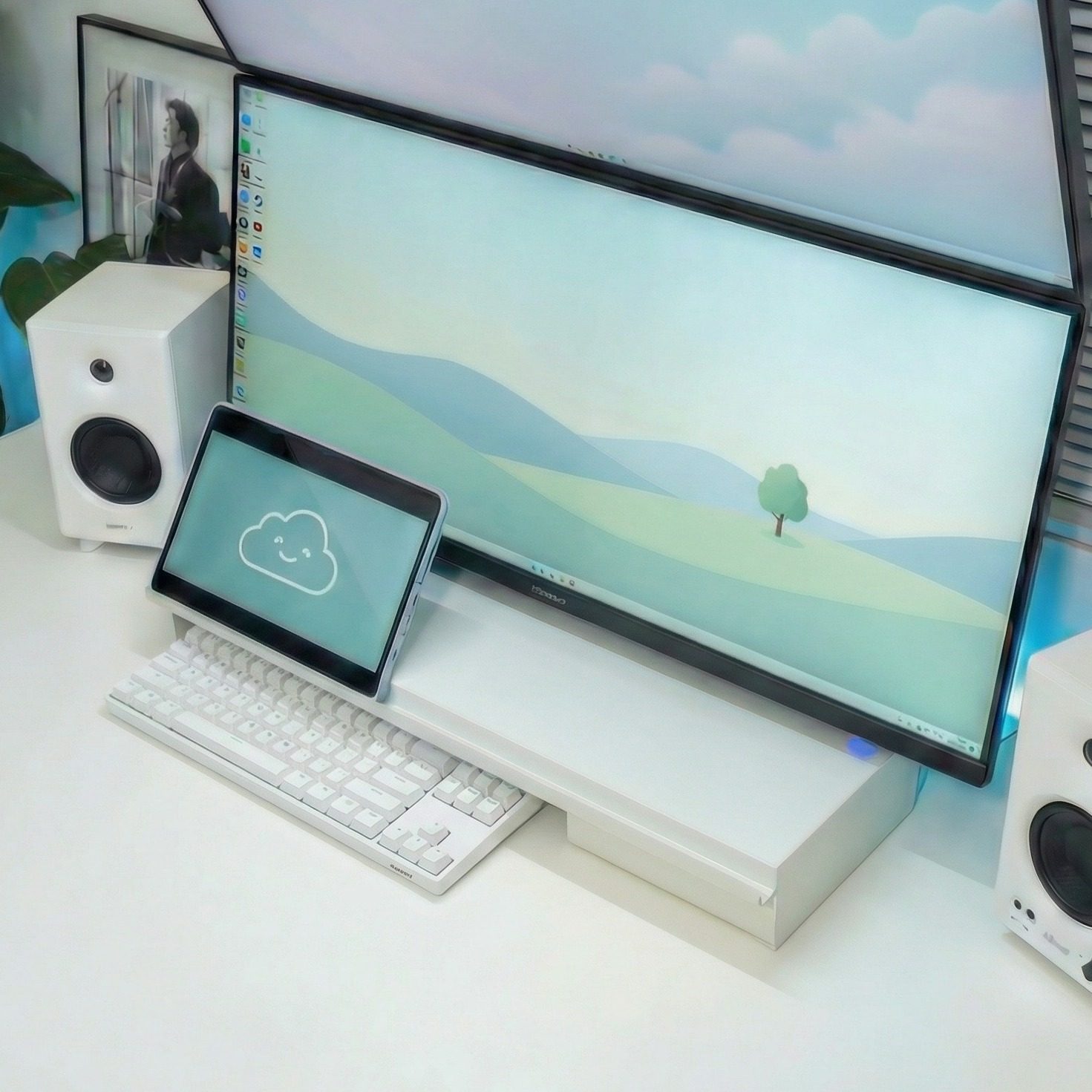 电脑增高架带抽屉收纳键盘显示器底座垫高支架办公工位桌面置物架,收纳整理,整理架/置物架/收纳架,淘宝优惠券,粉丝福利购,淘宝优惠卷