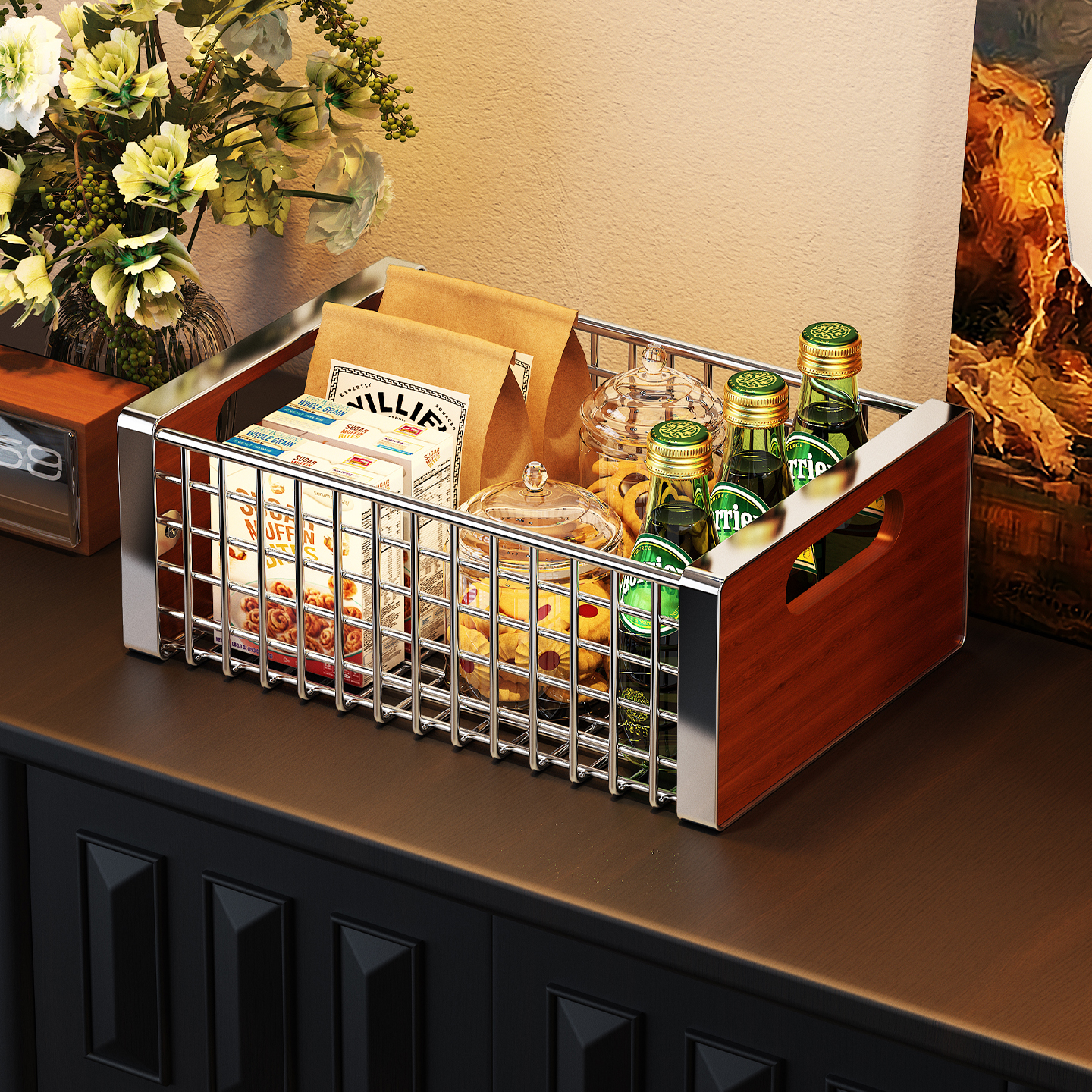 a生高颜值零食收纳盒客厅置物架