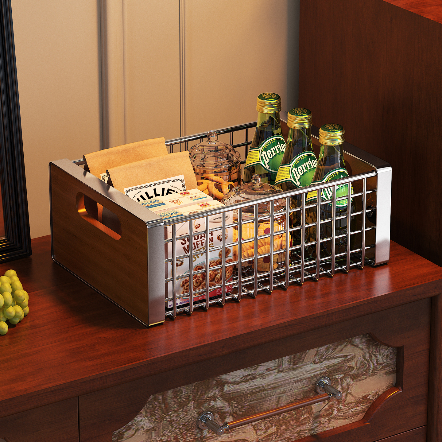 a生零食小吃收纳家用桌面置物筐