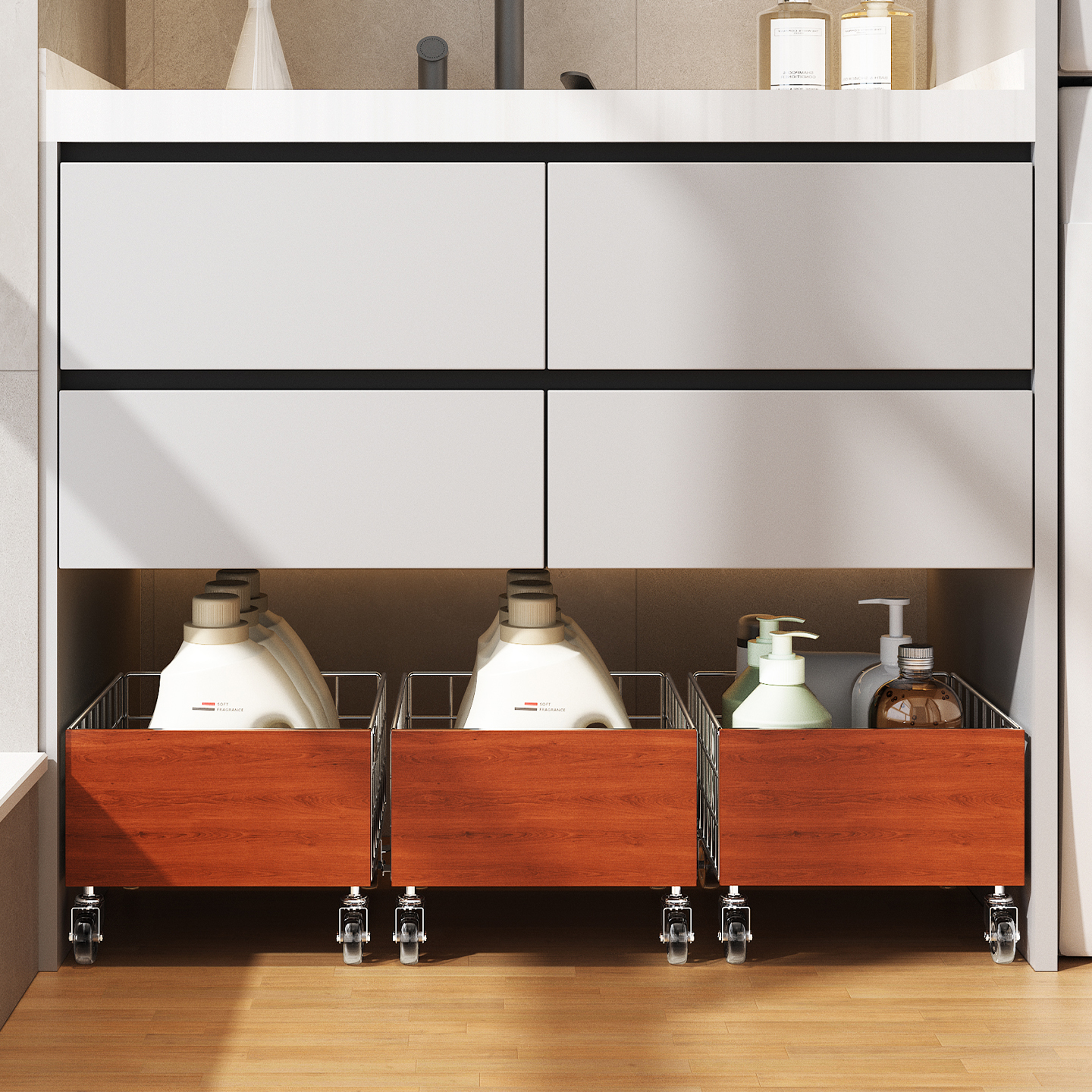 a生新款洗漱台下脏衣篮浴室柜下