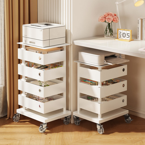 a生桌下打印机置物架可旋转收纳