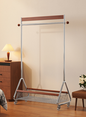 中古风卧室挂衣架可移动落地衣帽架挂包包置物架房间挂衣服的架子